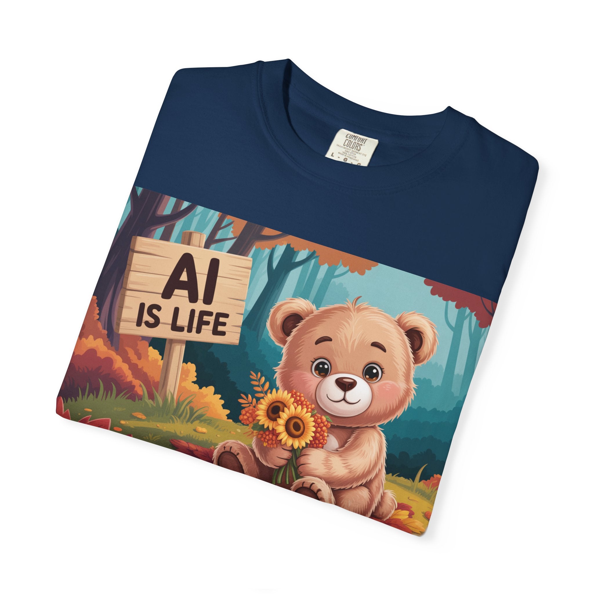 AI IS LIFE  " Cuddle Code "  Unisex Garment-Dyed T-shirt
