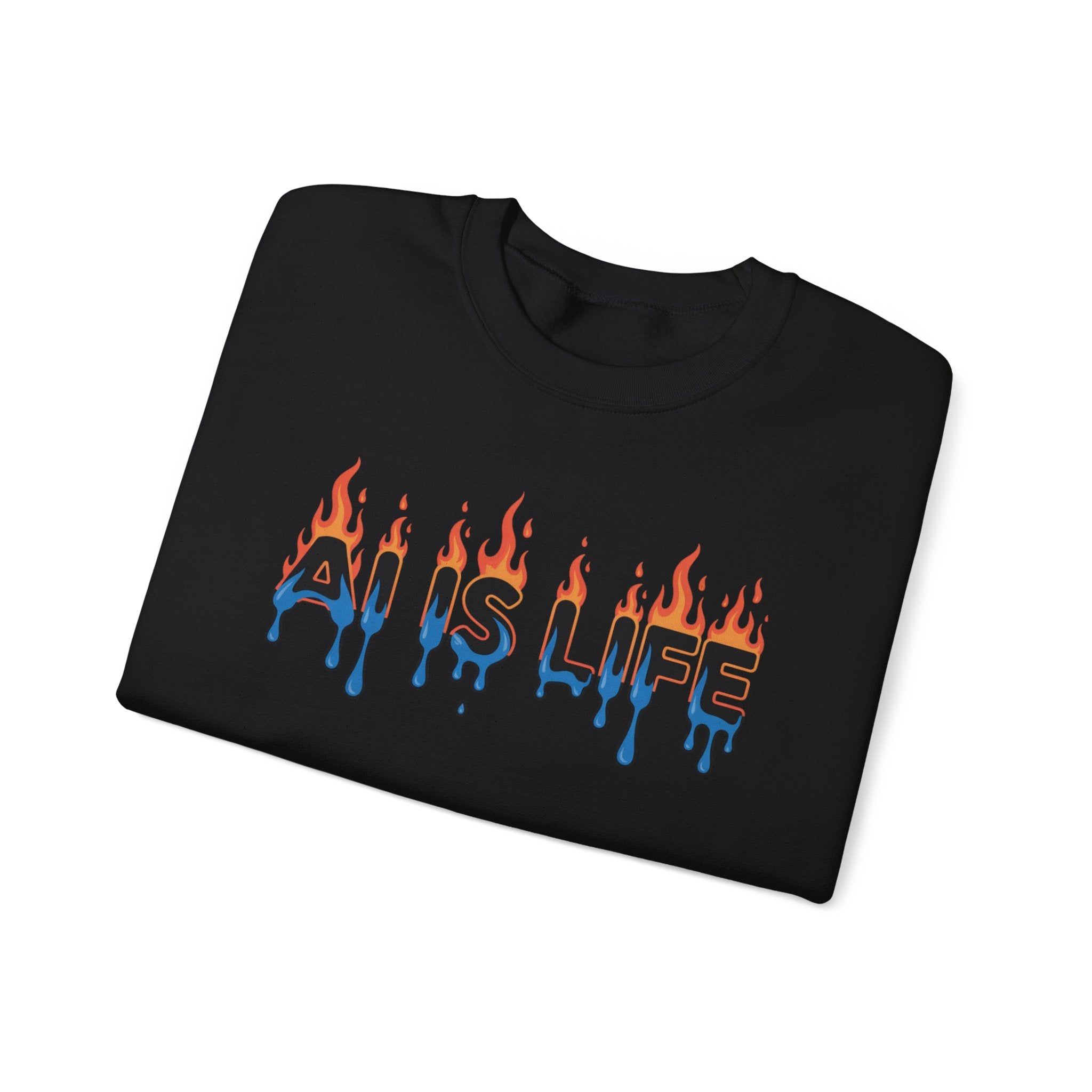 AI IS LIFE – “AI MELTDOWN” Unisex Heavy Blend™ Crewneck Sweatshirt