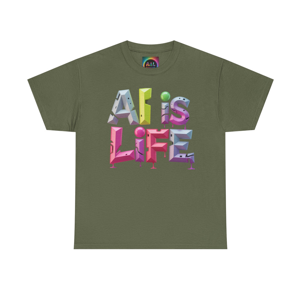 AI is LIFE "GRAFFITI DIMENSION" Colorful 3D Typography T-shirt