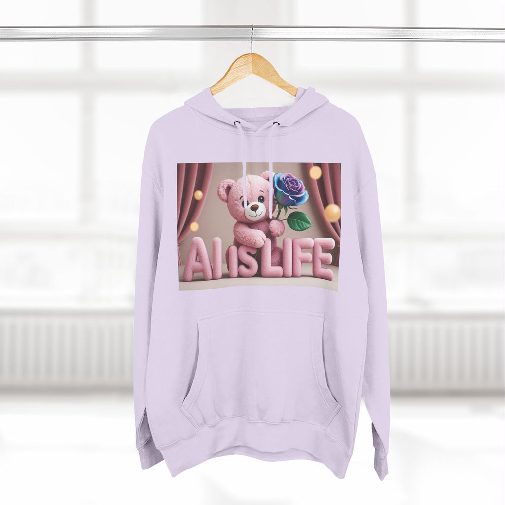 AI IS LIFE  "CUTE CIRCUIT" Three-Panel Fleece Hoodie