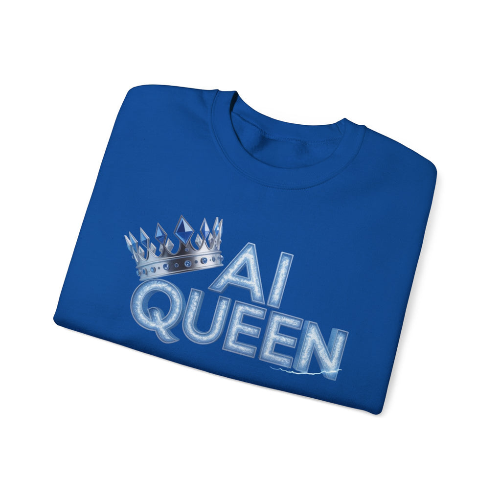AI Queen "Frost Crown Frequency" Unisex Heavy Blend™ Crewneck Sweatshirt