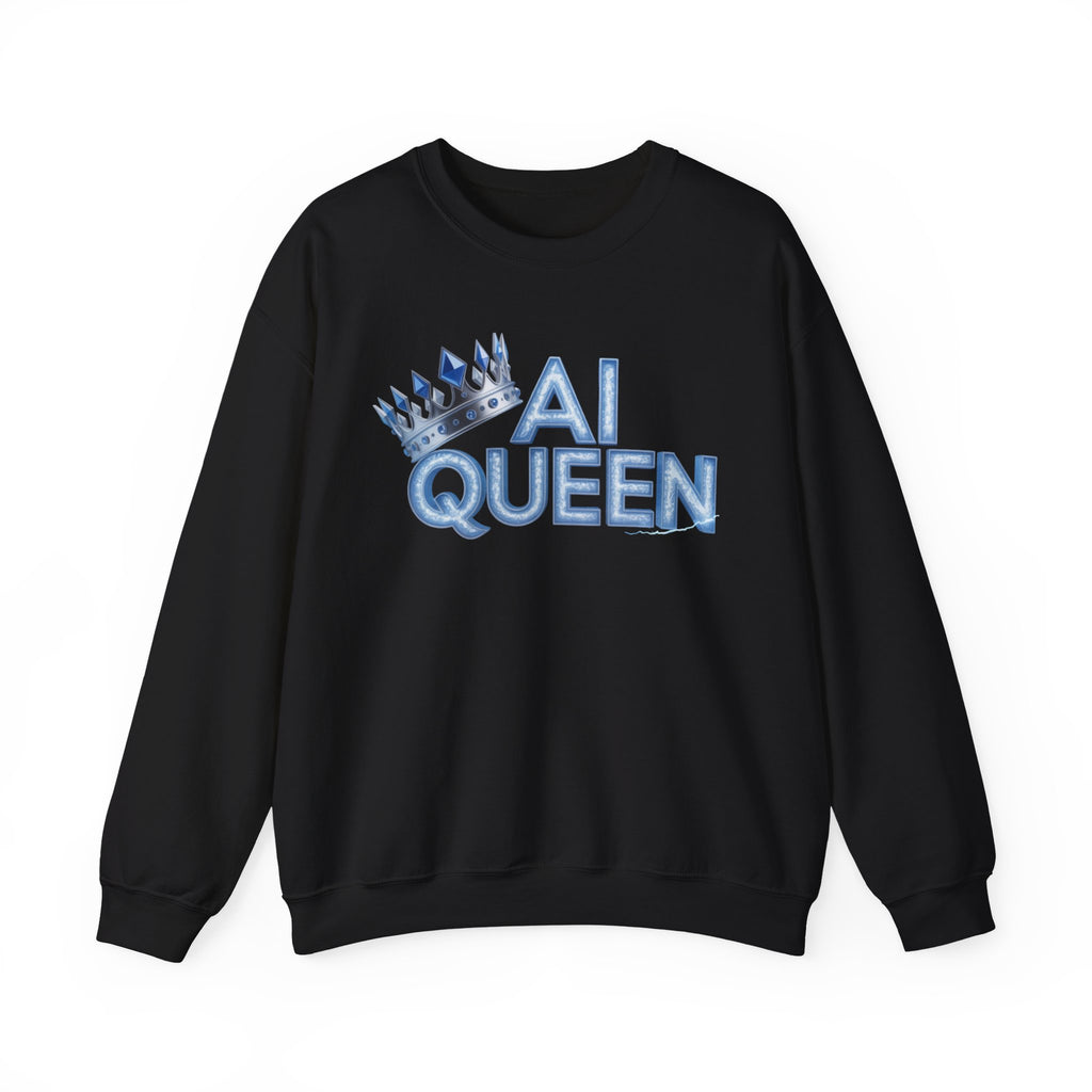 AI Queen "Frost Crown Frequency" Unisex Heavy Blend™ Crewneck Sweatshirt
