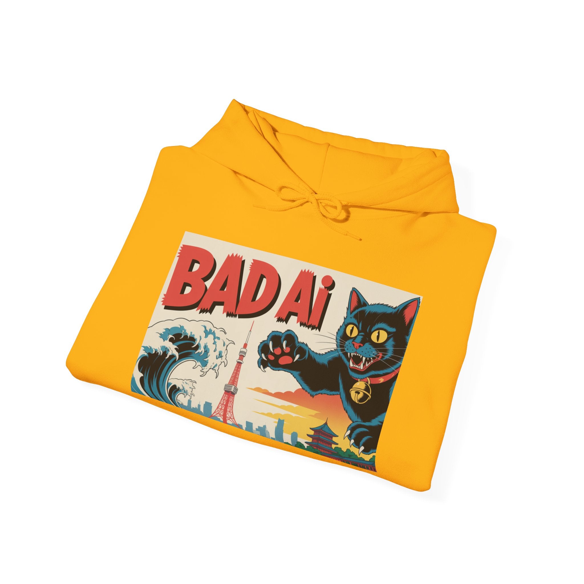 BAD AI " Kaiju Kitty " Unisex Heavy Blend™ Hooded Sweatshirt