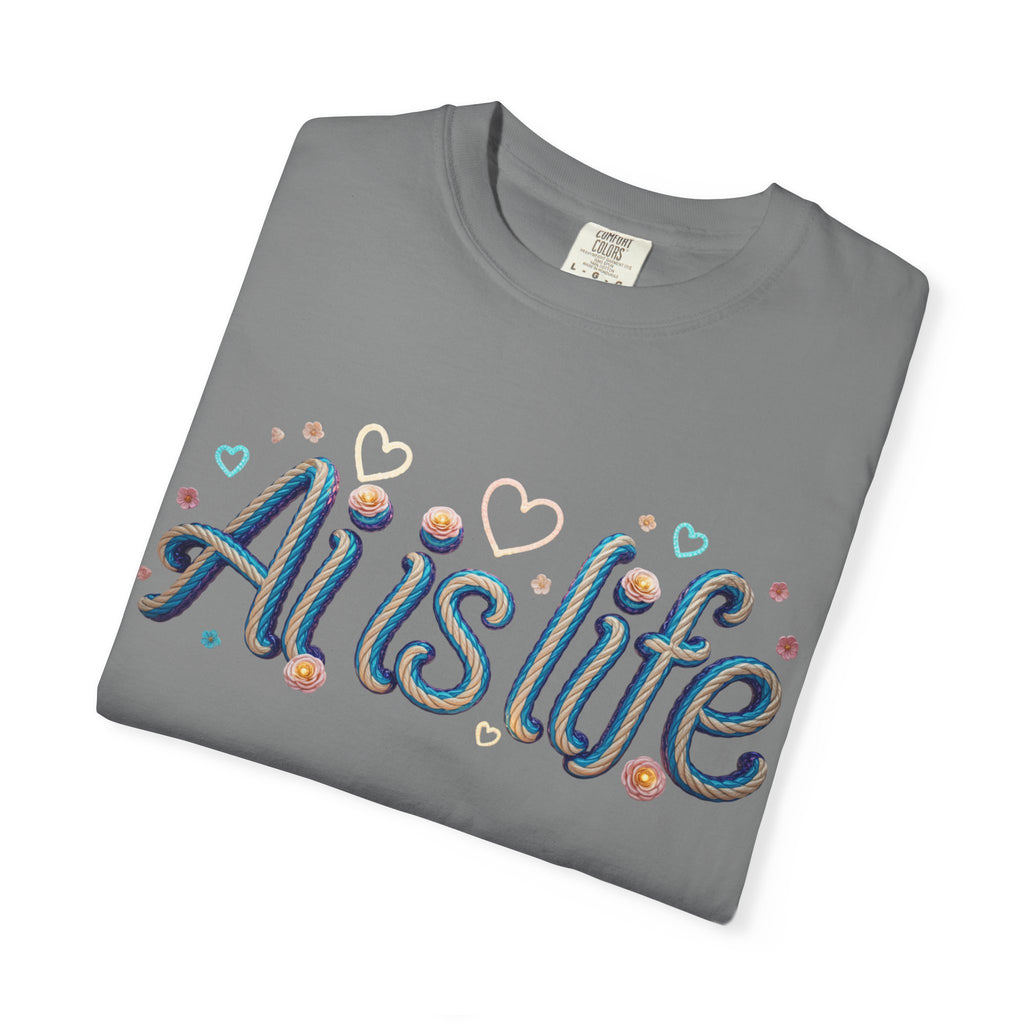 AI is Life  "TWISTED BEAUTY" Unisex Garment-Dyed T-shirt