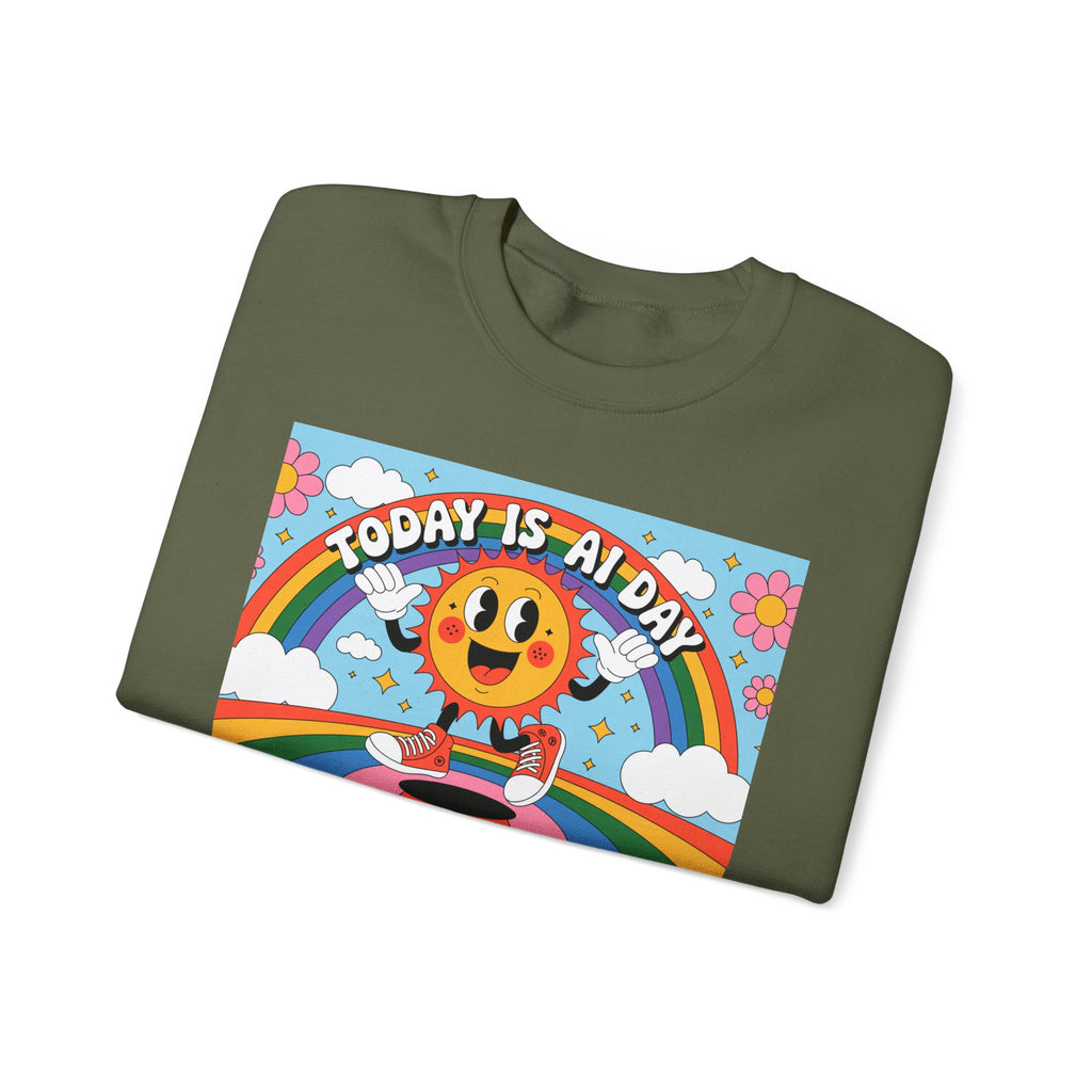 Today Is AI Day  "Sunshine Circuit" Unisex Heavy Blend™ Crewneck Sweatshirt
