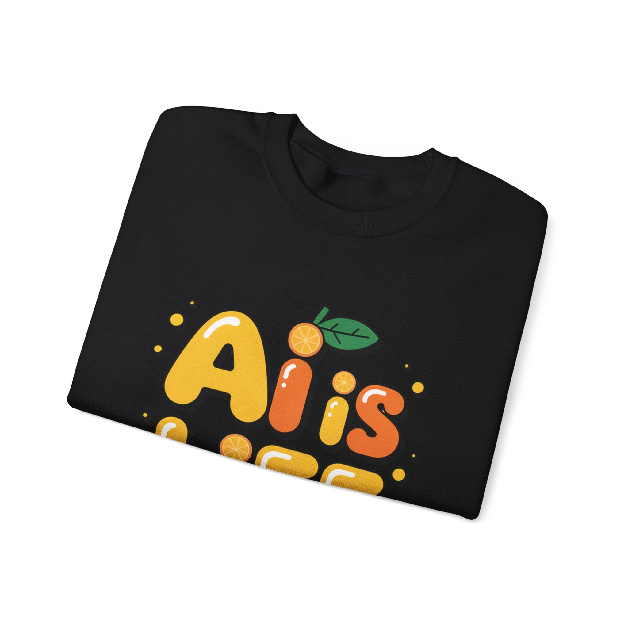 AI is LIFE  "Orange Overclock" Unisex Heavy Blend™ Crewneck Sweatshirt