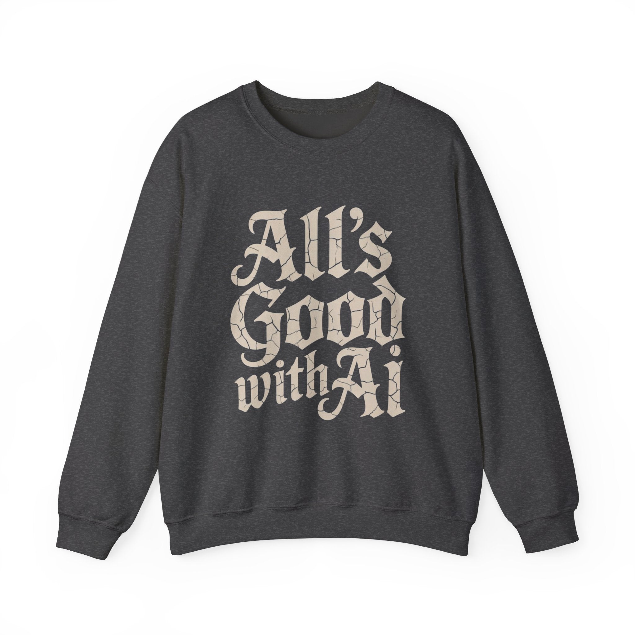ALL’S GOOD WITH AI “Cracked Code Classic” Unisex Heavy Blend Crewneck Sweatshirt