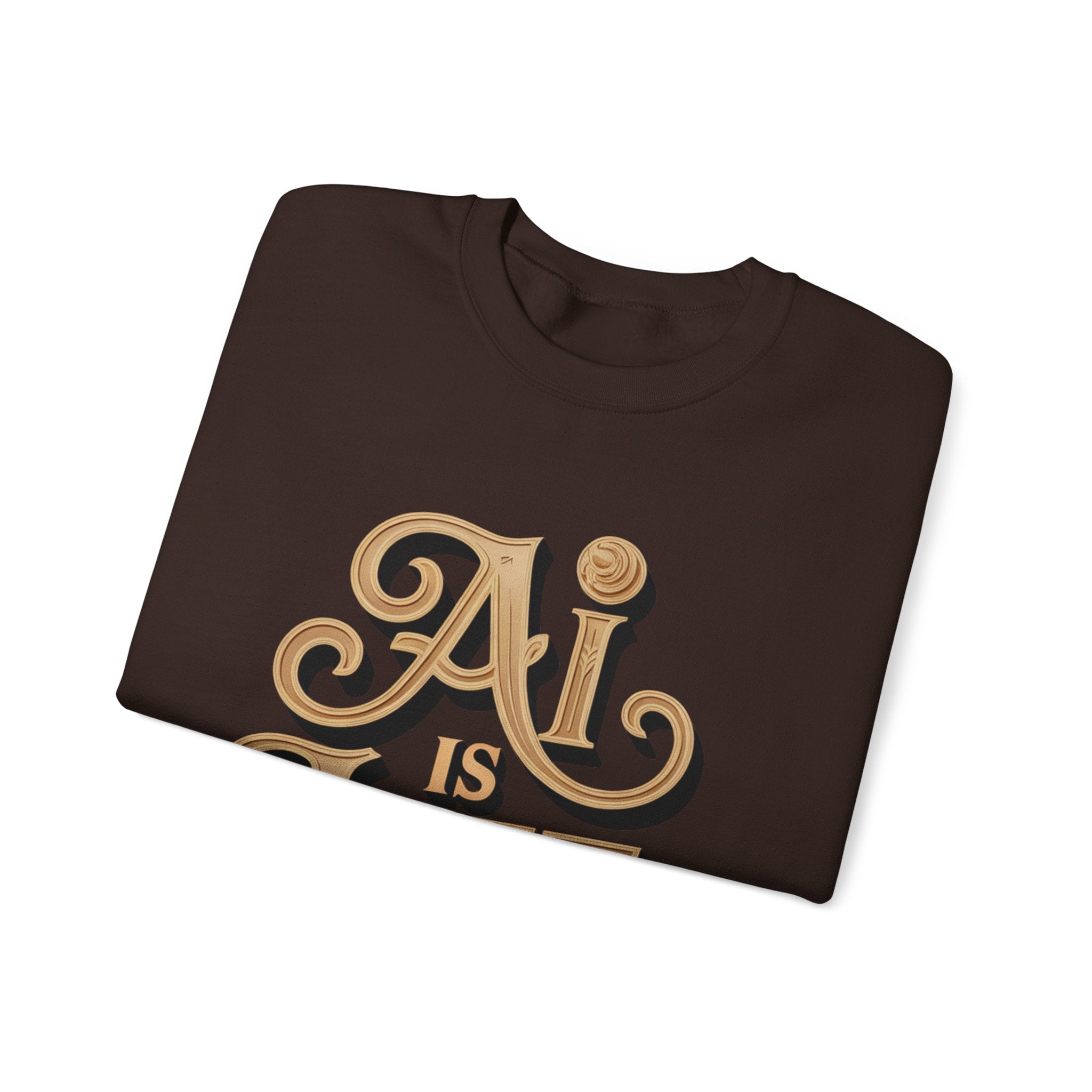 AI IS LIFE  "Golden Neuralwave"  Unisex Heavy Blend™ Crewneck Sweatshirt