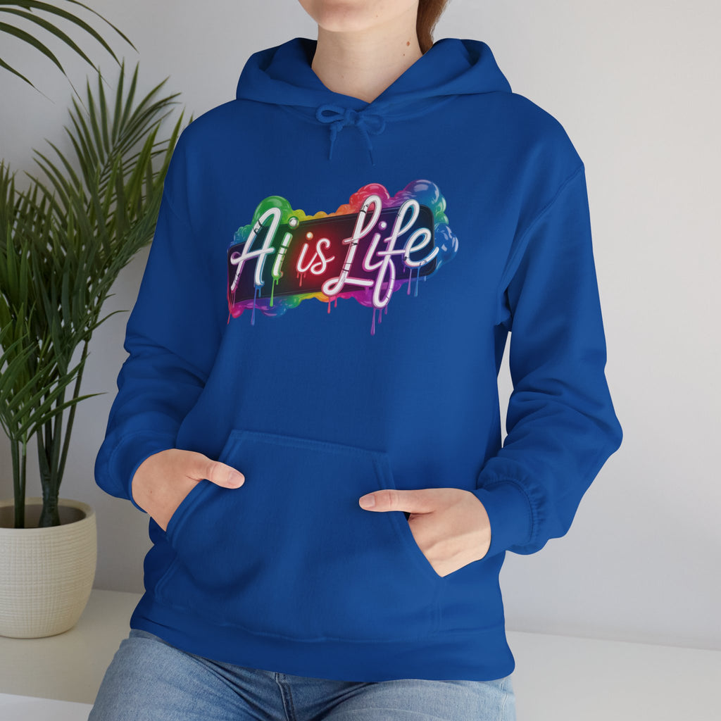 AI is LIFE  “PipeDream Intelligence” Unisex Heavy Blend™ Hooded Hoodie