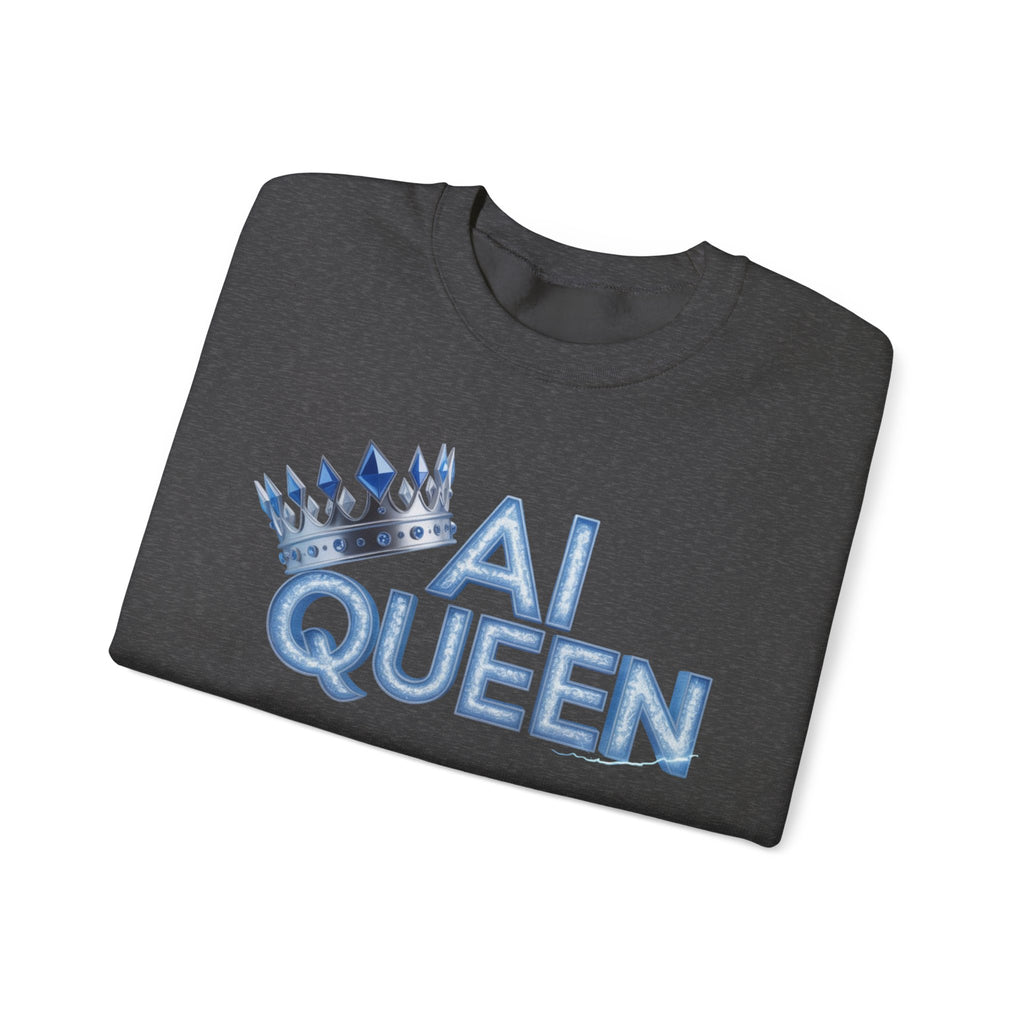 AI Queen "Frost Crown Frequency" Unisex Heavy Blend™ Crewneck Sweatshirt