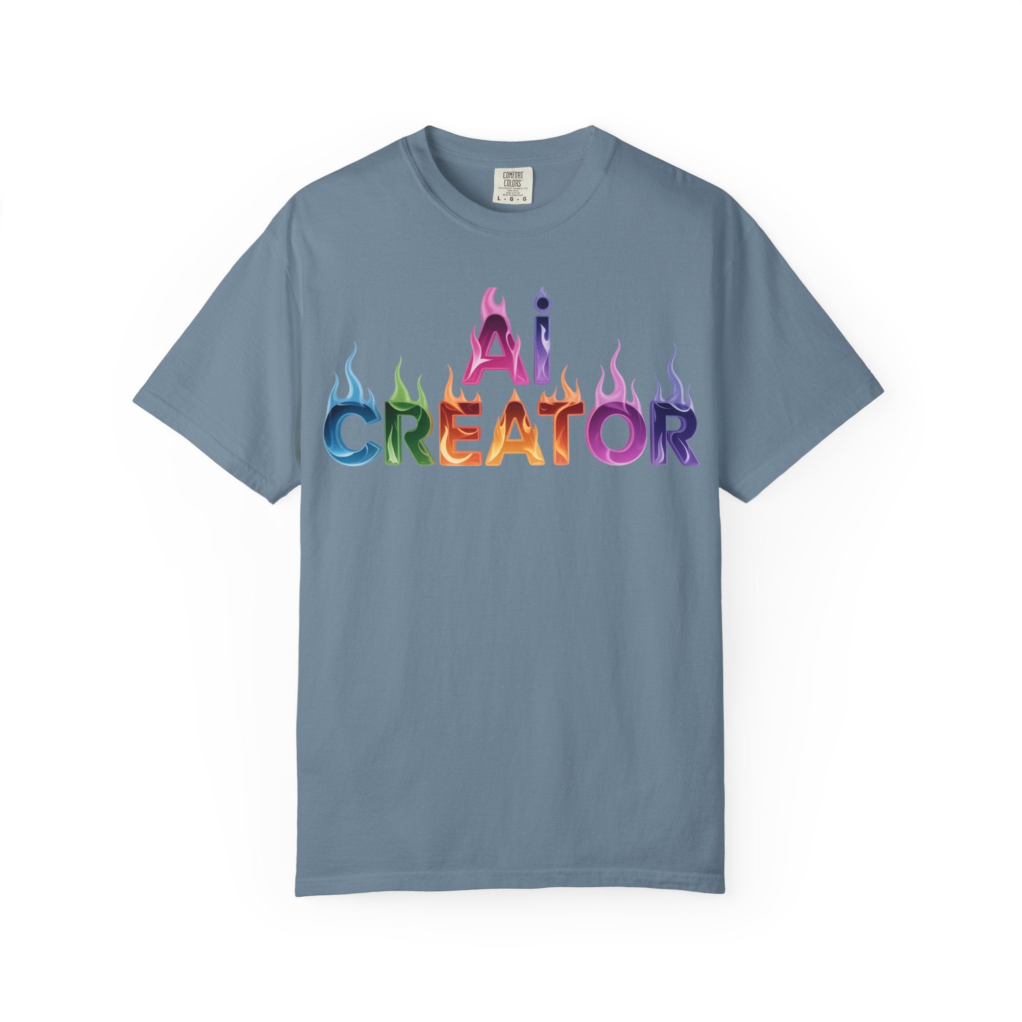 AI CREATOR  "Fire in the Code" Unisex Garment-Dyed T-shirt