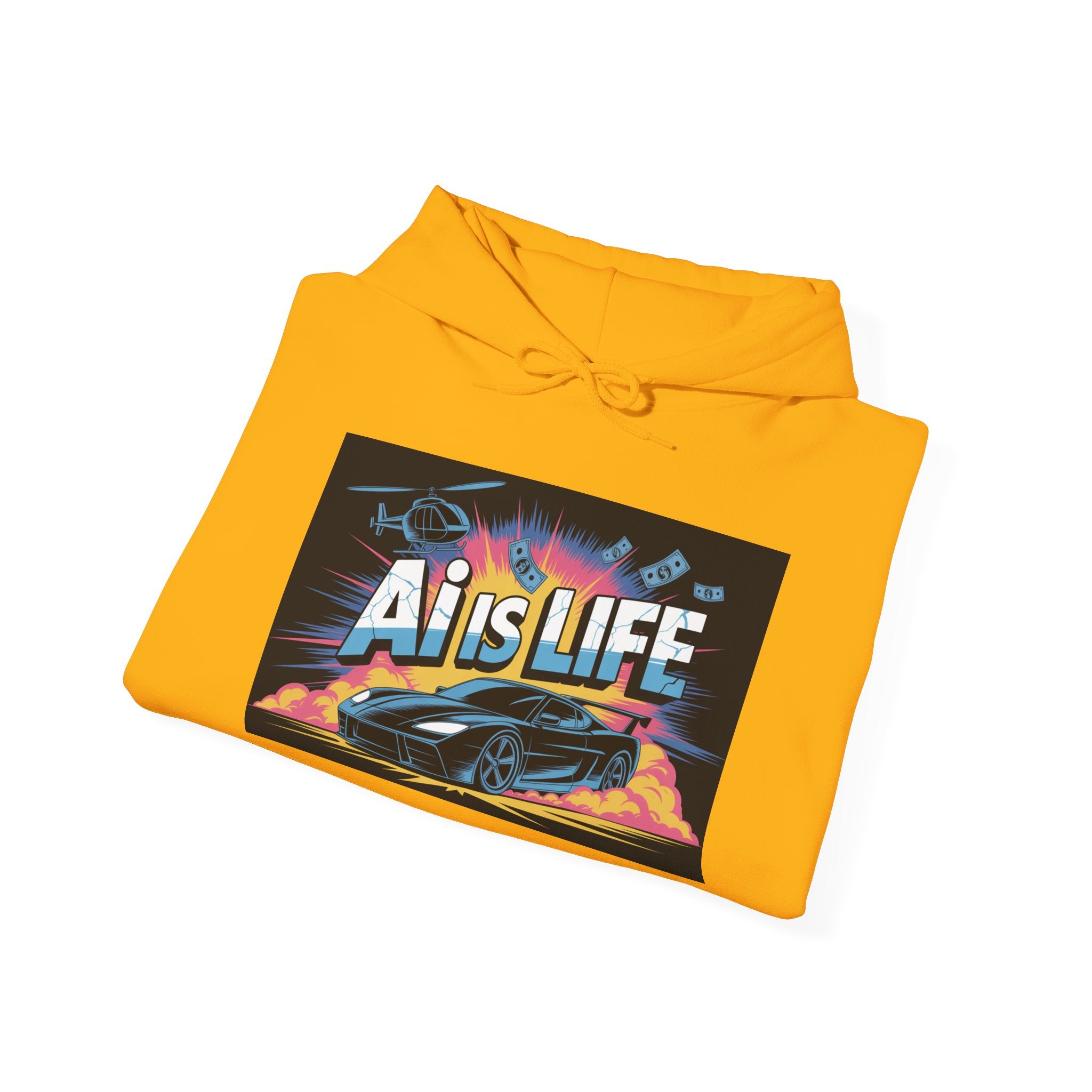 AI is LIFE " Action Mode "  Unisex Heavy Blend™ Hooded Sweatshirt
