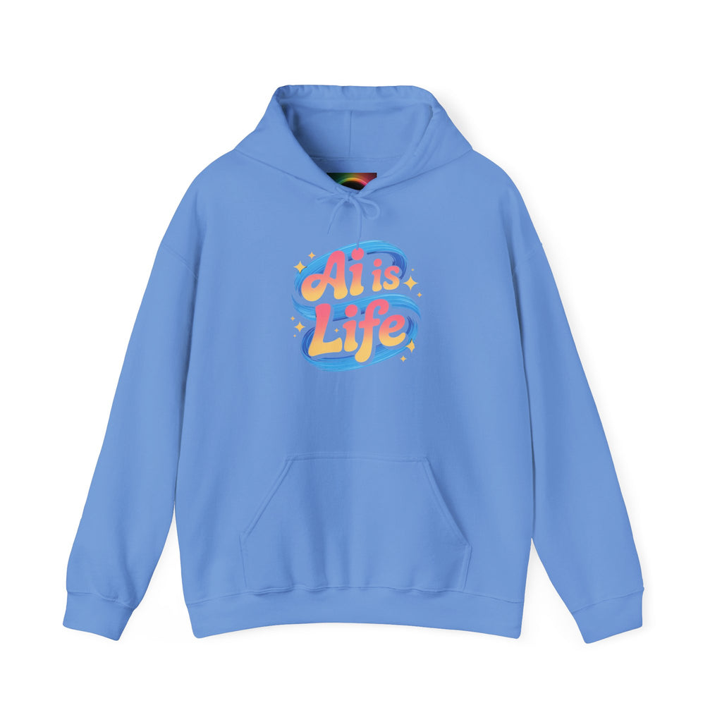 AI is Life "COSMIC SWIRL" — Retro Colorful Graphic Pullover Hoodie