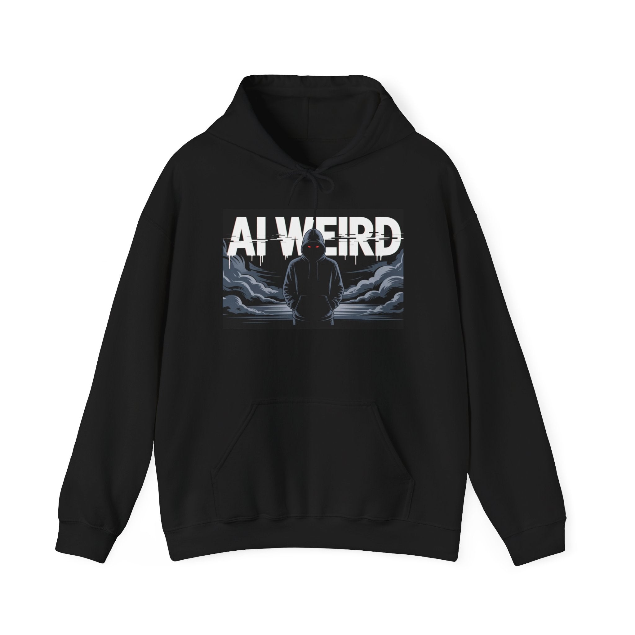 AI WEIRD – “DARK DATA ENTITY” Unisex Heavy Blend™ Hooded Sweatshirt