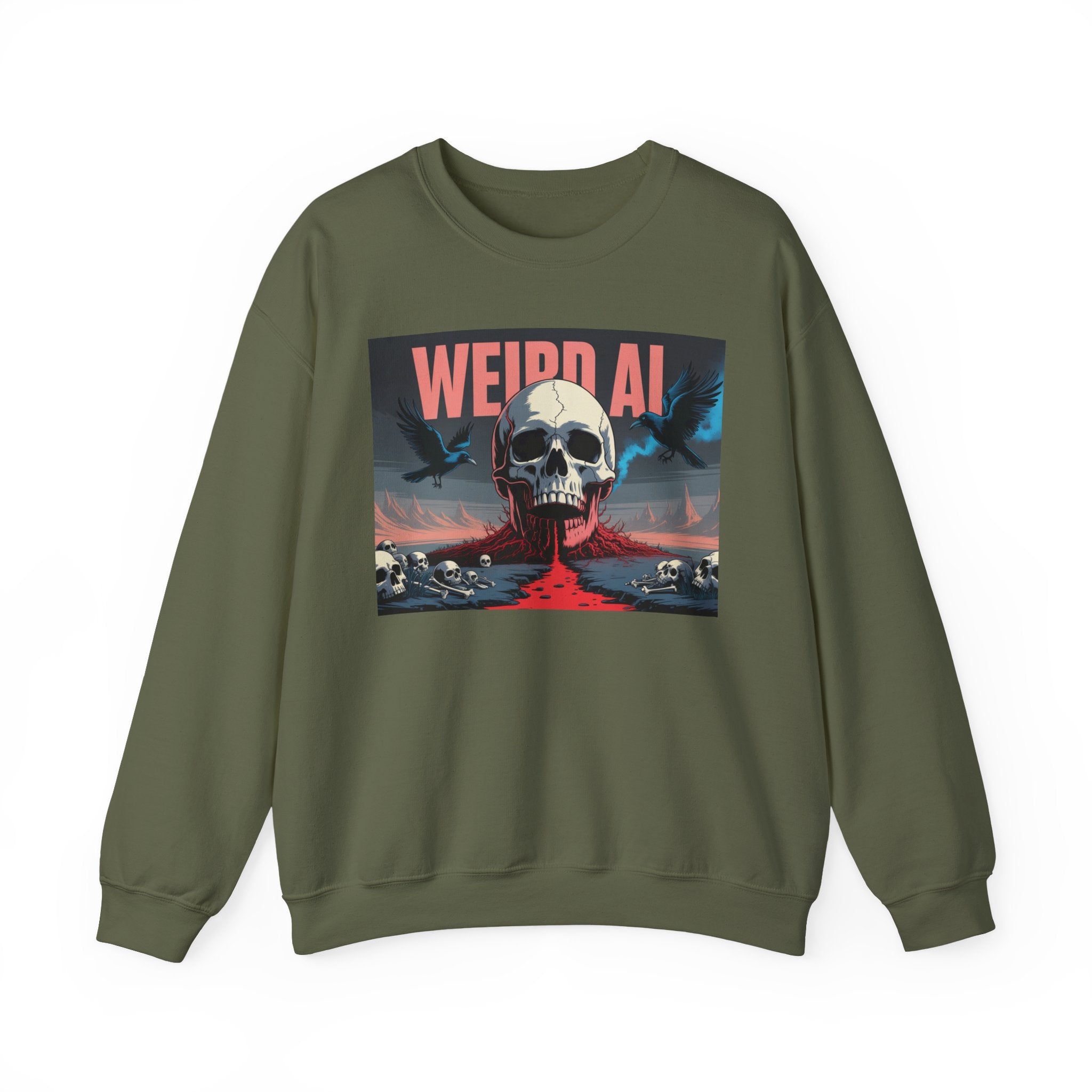 Weird AI  "Skeleton Volcano Edition” Unisex Heavy Blend™ Crewneck Sweatshirt
