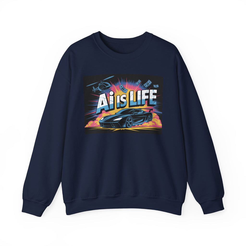 AI Is Life  "Action Mode”  Unisex Heavy Blend™ Crewneck Sweatshirt