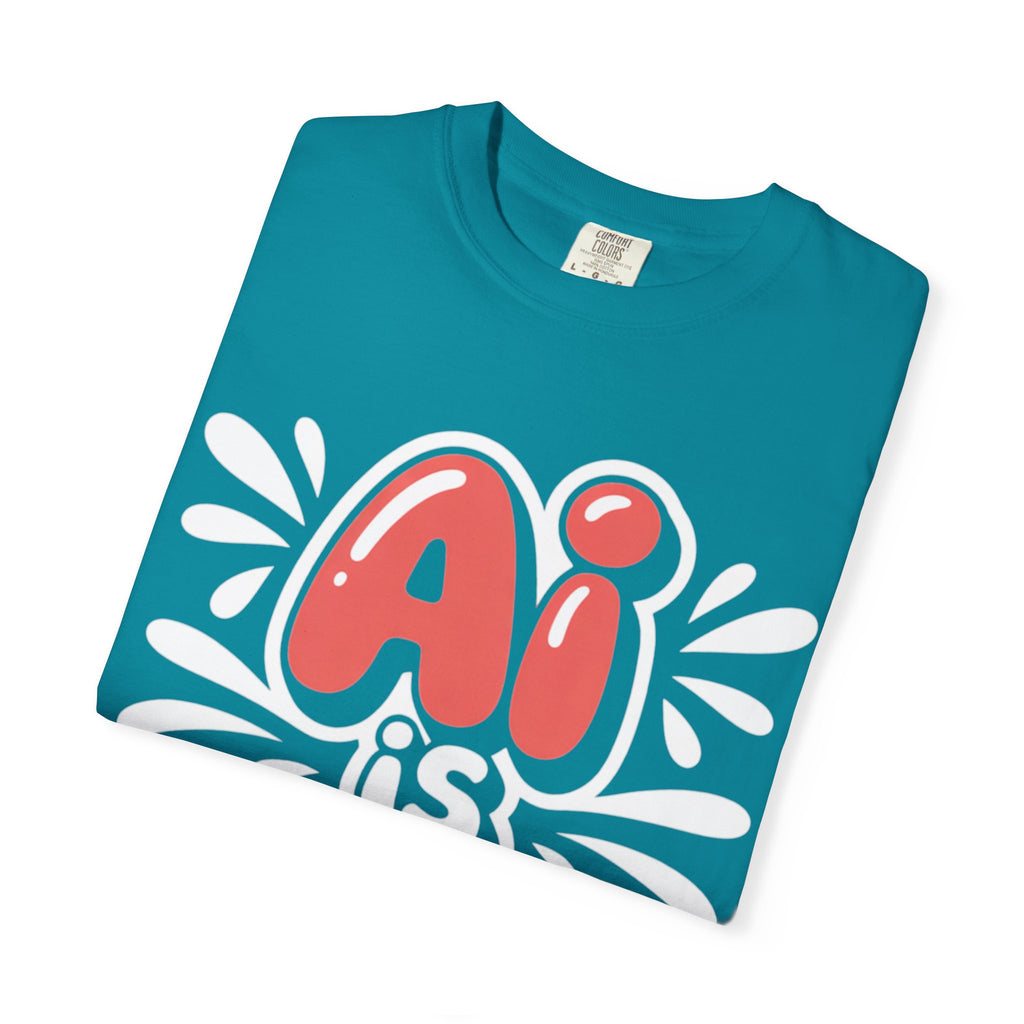 AI IS LIFE  " Neural Pop " Unisex Garment-Dyed T-shirt