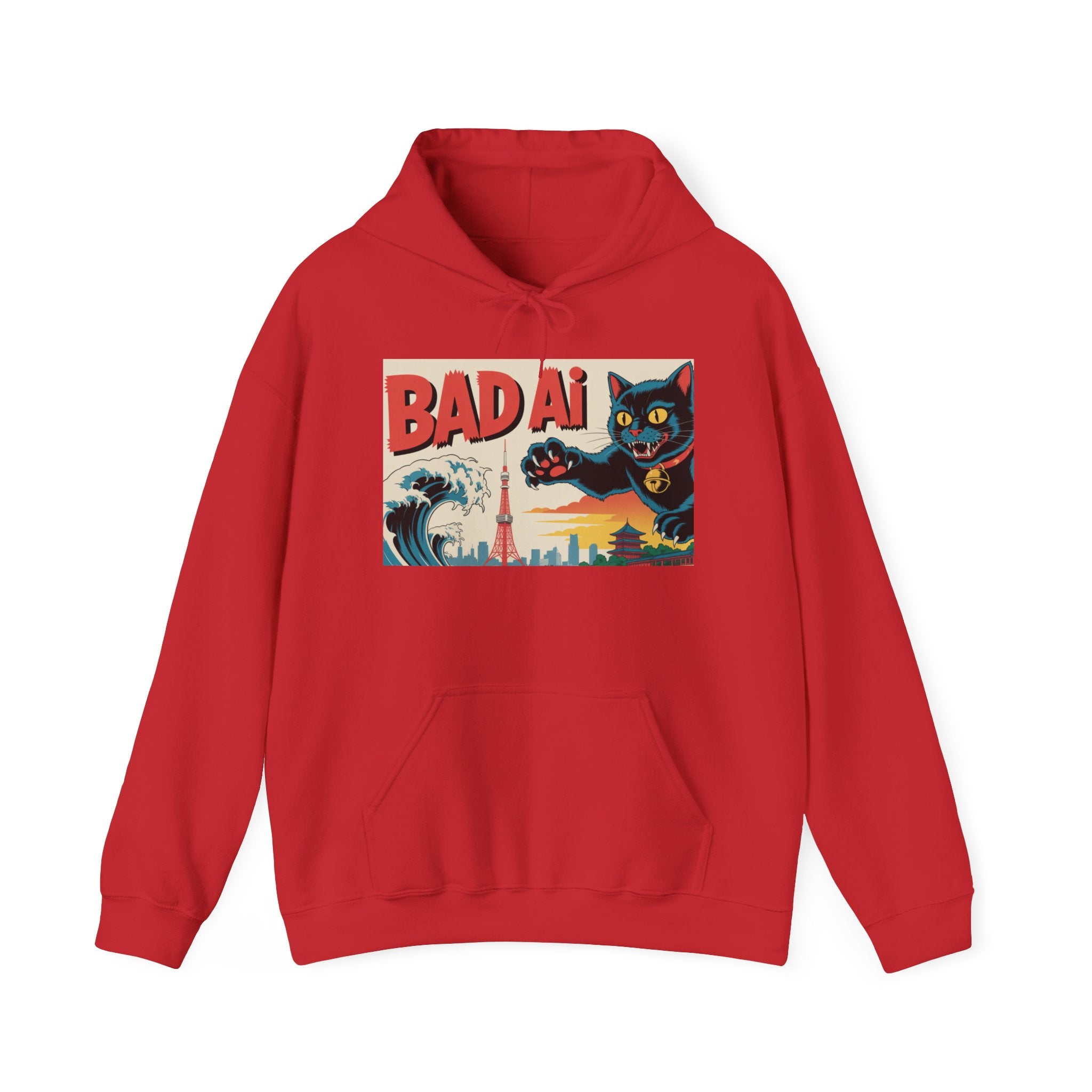 BAD AI " Kaiju Kitty " Unisex Heavy Blend™ Hooded Sweatshirt