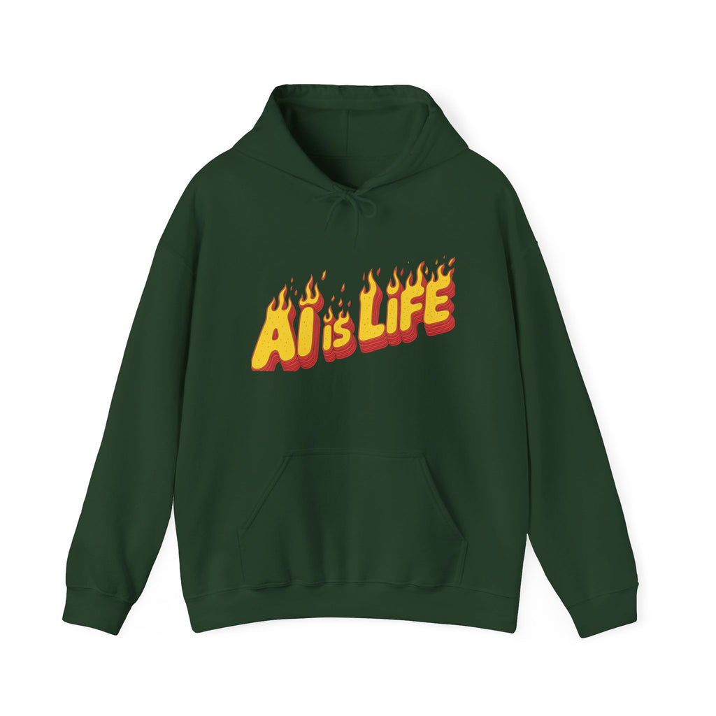AI is LIFE “FLAME CODE” Unisex Heavy Blend™ Hooded Sweatshirt