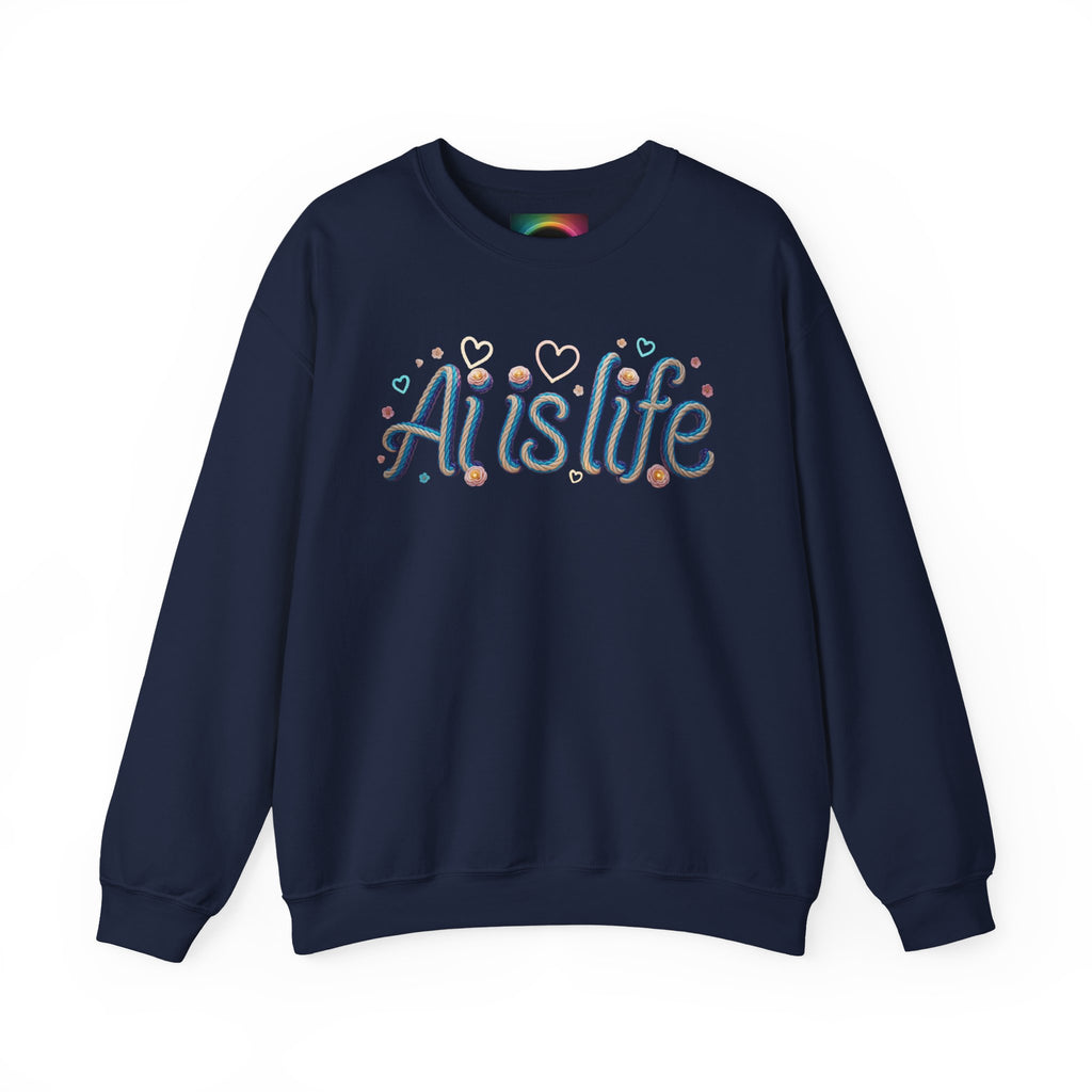 AI is LIFE " TWISTED BEAUTY " Retro Script Graphic Pullover for Artists Sweatshirt