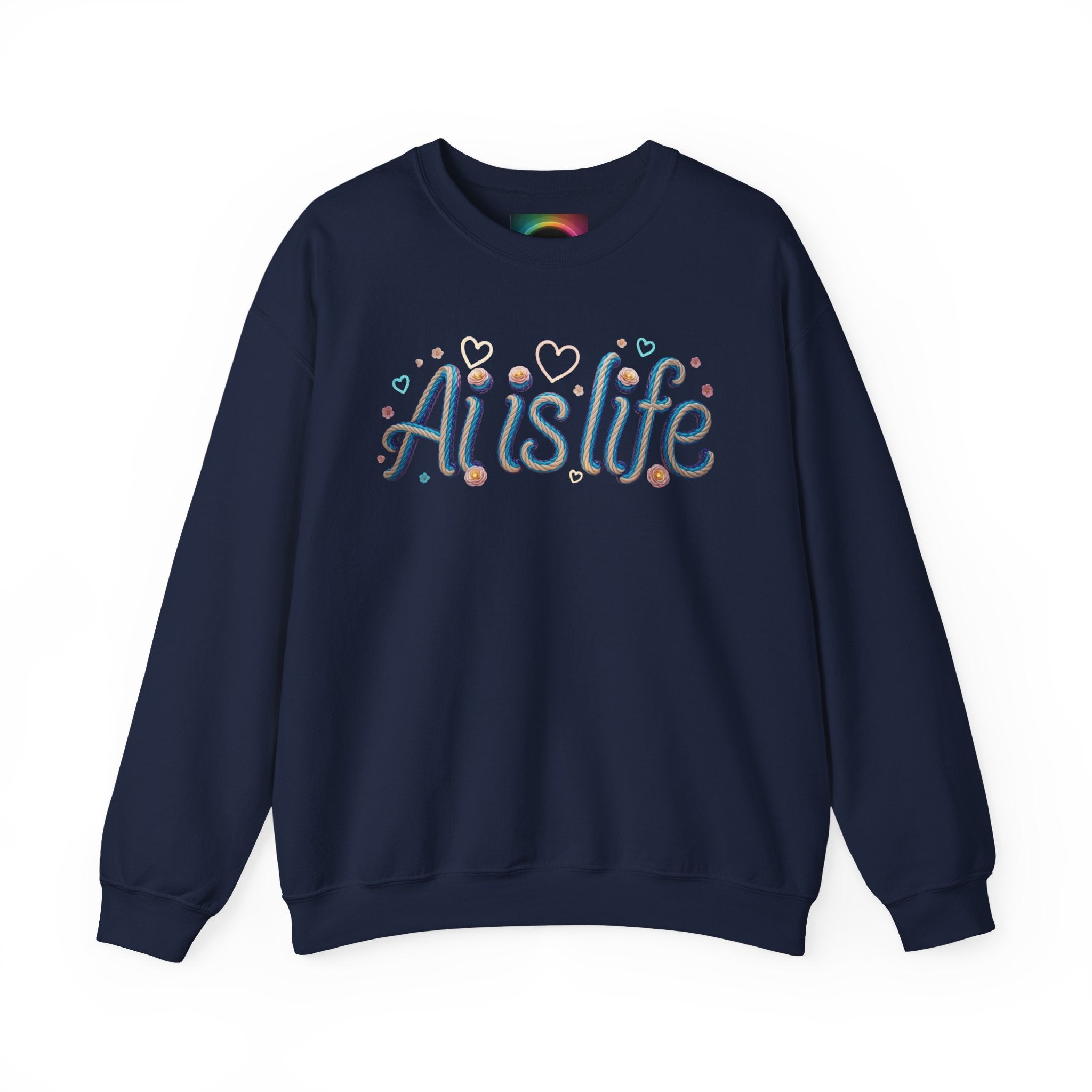 AI is LIFE " TWISTED BEAUTY " Retro Script Graphic Pullover for Artists Sweatshirt