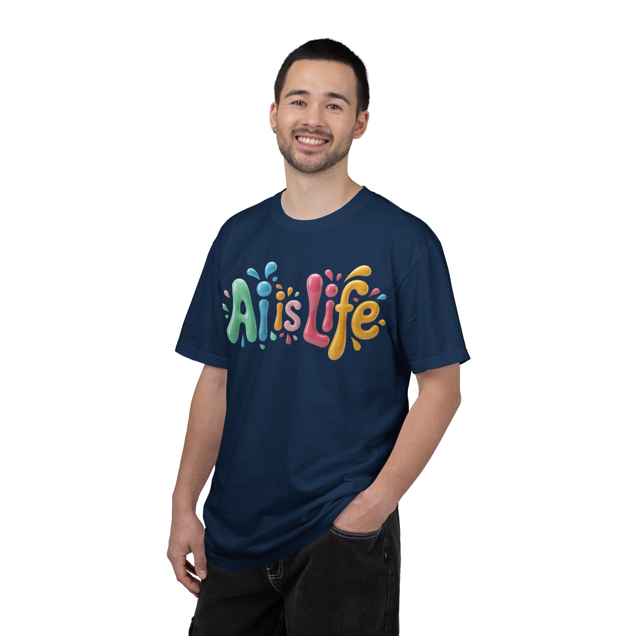 AI IS LIFE  “Colorful Circuit Pop”  Unisex Garment-Dyed T-shirt