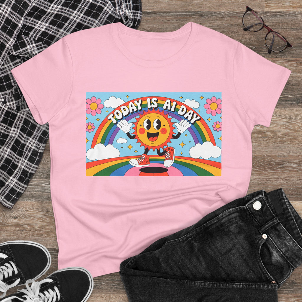 Today Is AI Day  "Sunshine Circuit" Women's Midweight Cotton Tee