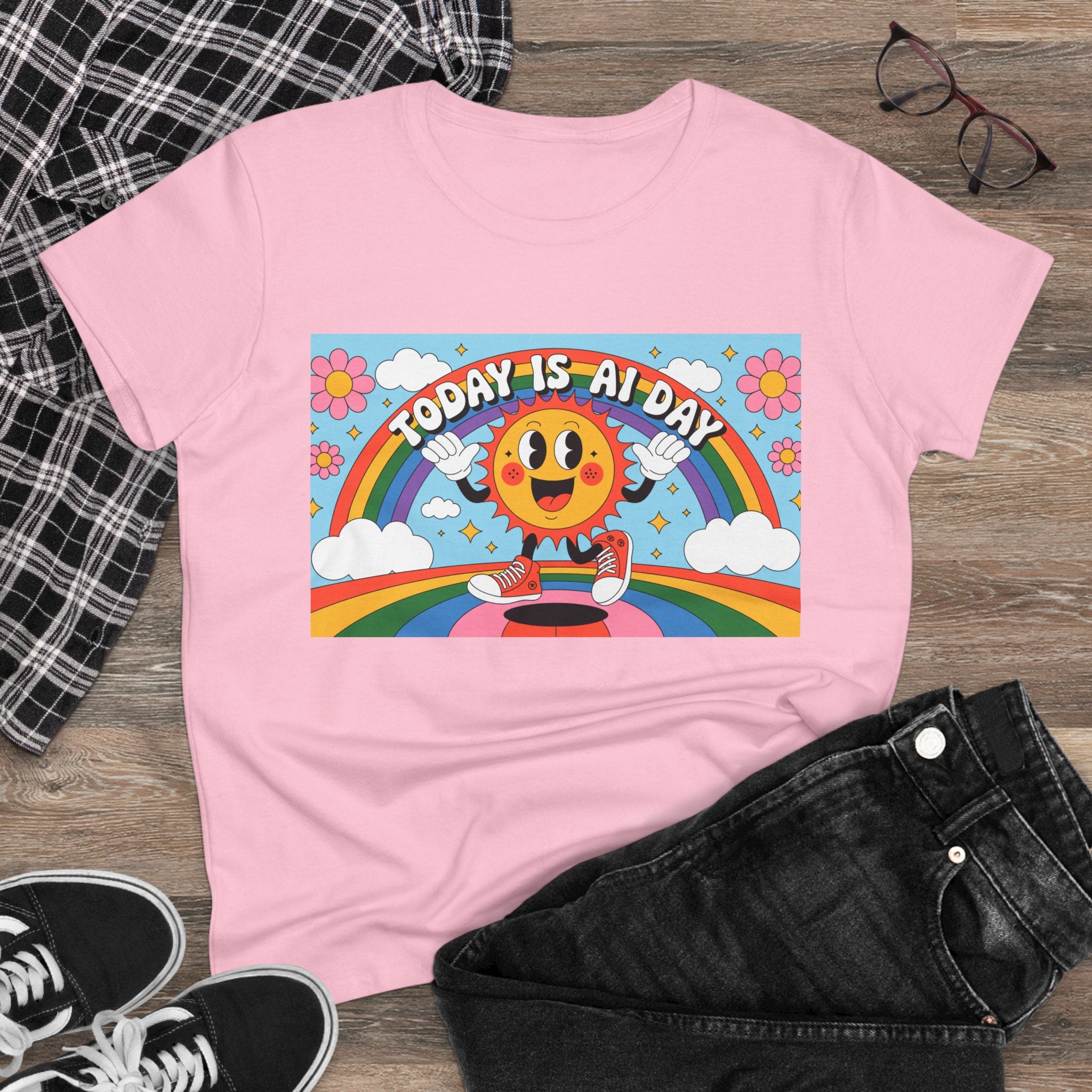 Today Is AI Day  "Sunshine Circuit" Women's Midweight Cotton Tee