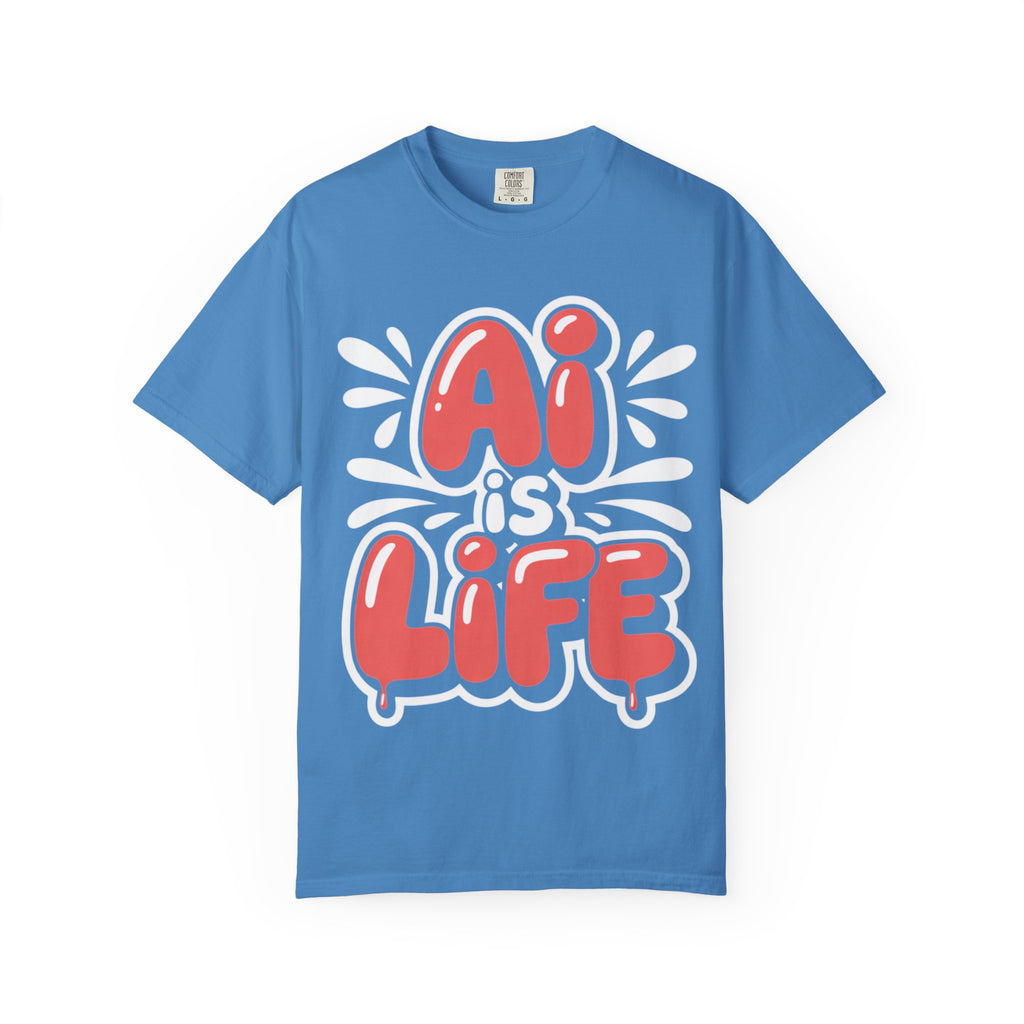 AI IS LIFE  " Neural Pop " Unisex Garment-Dyed T-shirt