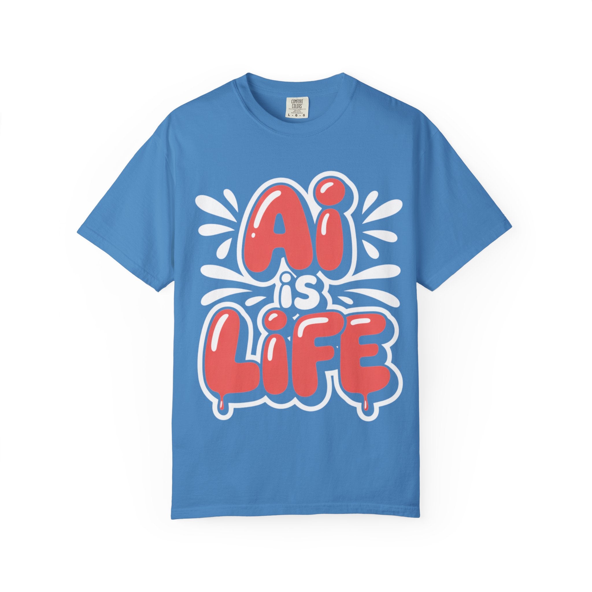 AI IS LIFE  " Neural Pop " Unisex Garment-Dyed T-shirt