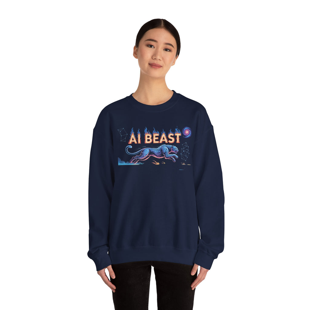 AI BEAST “Digital Predator” Unisex Heavy Blend™ Crewneck Sweatshirt