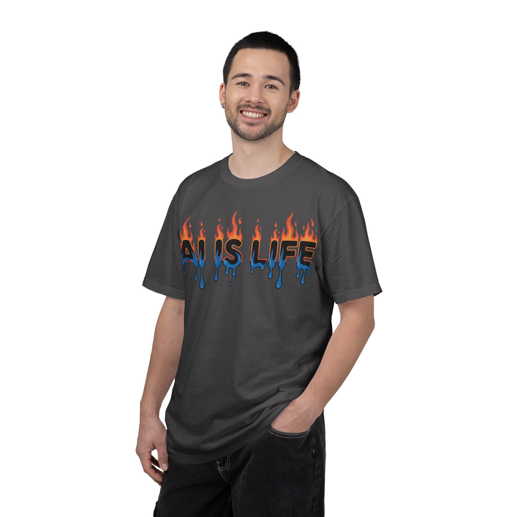 AI IS LIFE – “AI MELTDOWN” Unisex Garment-Dyed T-shirt