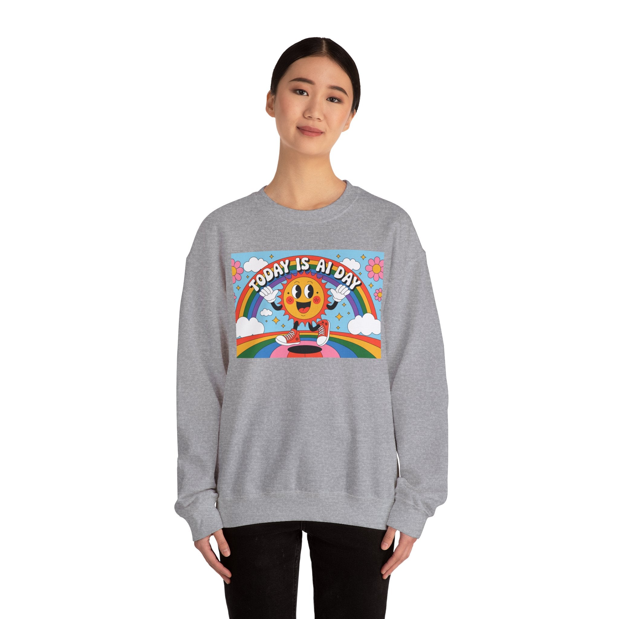 Today Is AI Day  "Sunshine Circuit" Unisex Heavy Blend™ Crewneck Sweatshirt