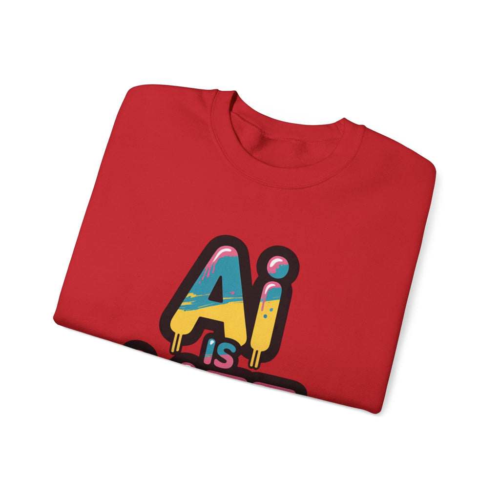 AI IS LIFE " Neon Circuit " Unisex Heavy Blend™ Crewneck Sweatshirt