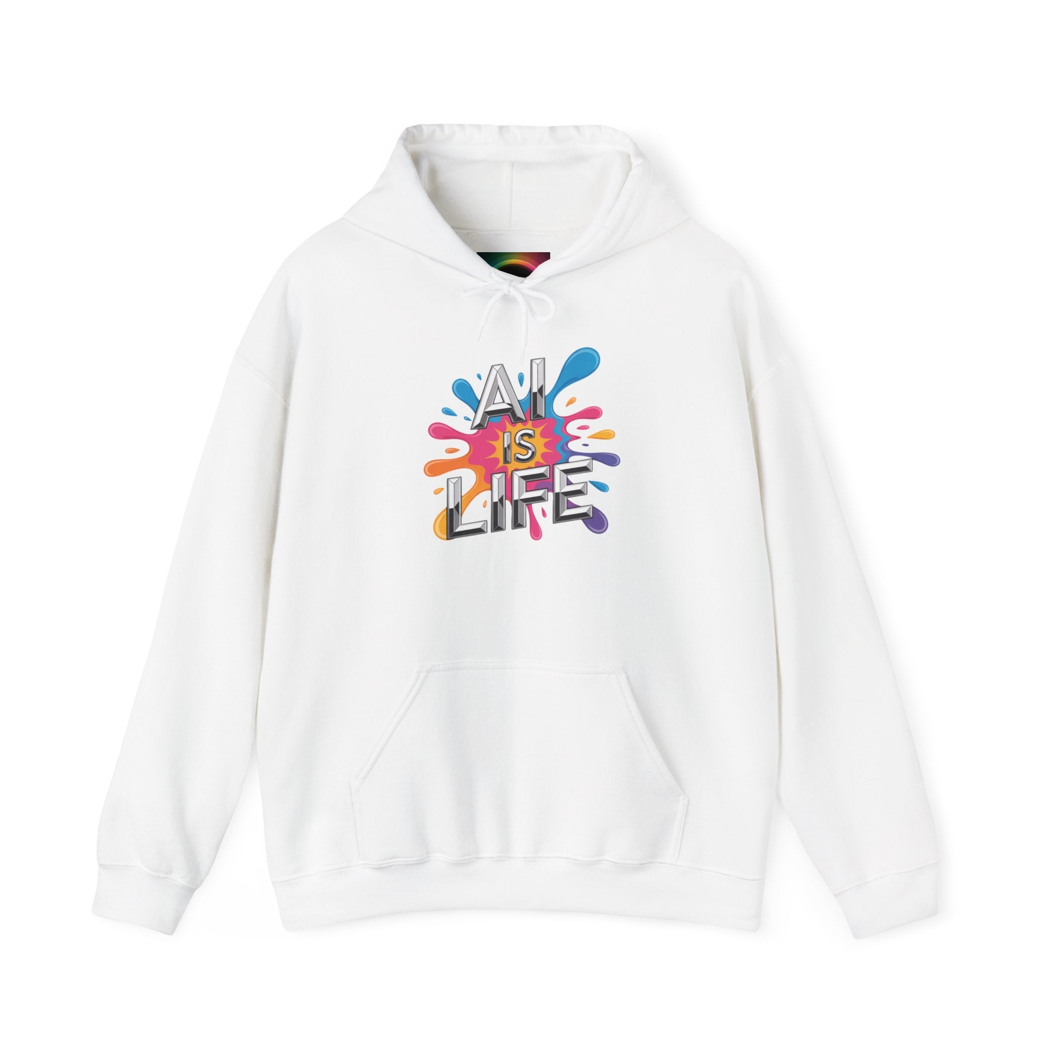 AI is Life "CHROME SPLATTER" Unisex Graphic Pullover Hoodie