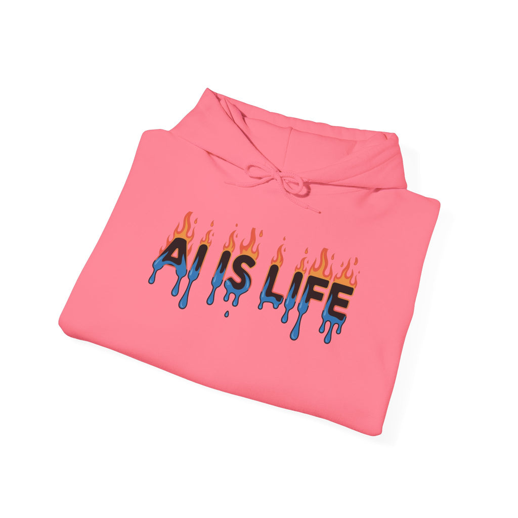 AI IS LIFE   “AI MELTDOWN”  Unisex Heavy Blend™ Hooded Sweatshirt