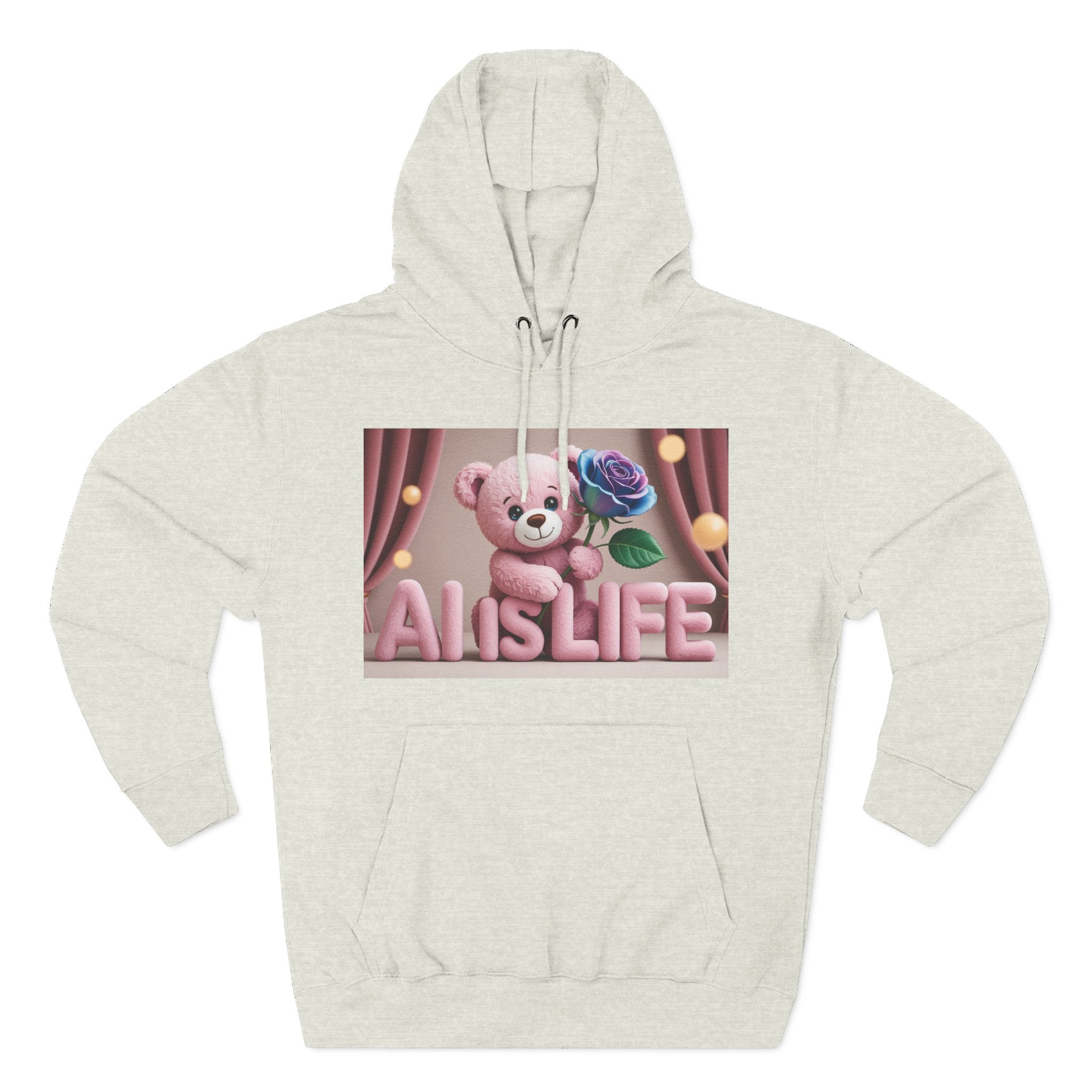 AI IS LIFE  "CUTE CIRCUIT" Three-Panel Fleece Hoodie