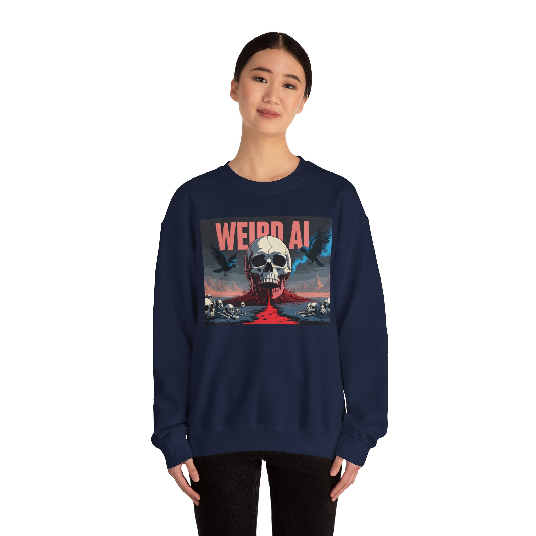 Weird AI  "Skeleton Volcano Edition” Unisex Heavy Blend™ Crewneck Sweatshirt