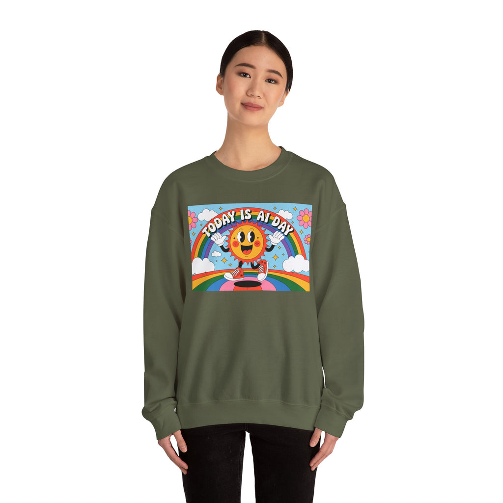 Today Is AI Day  "Sunshine Circuit" Unisex Heavy Blend™ Crewneck Sweatshirt