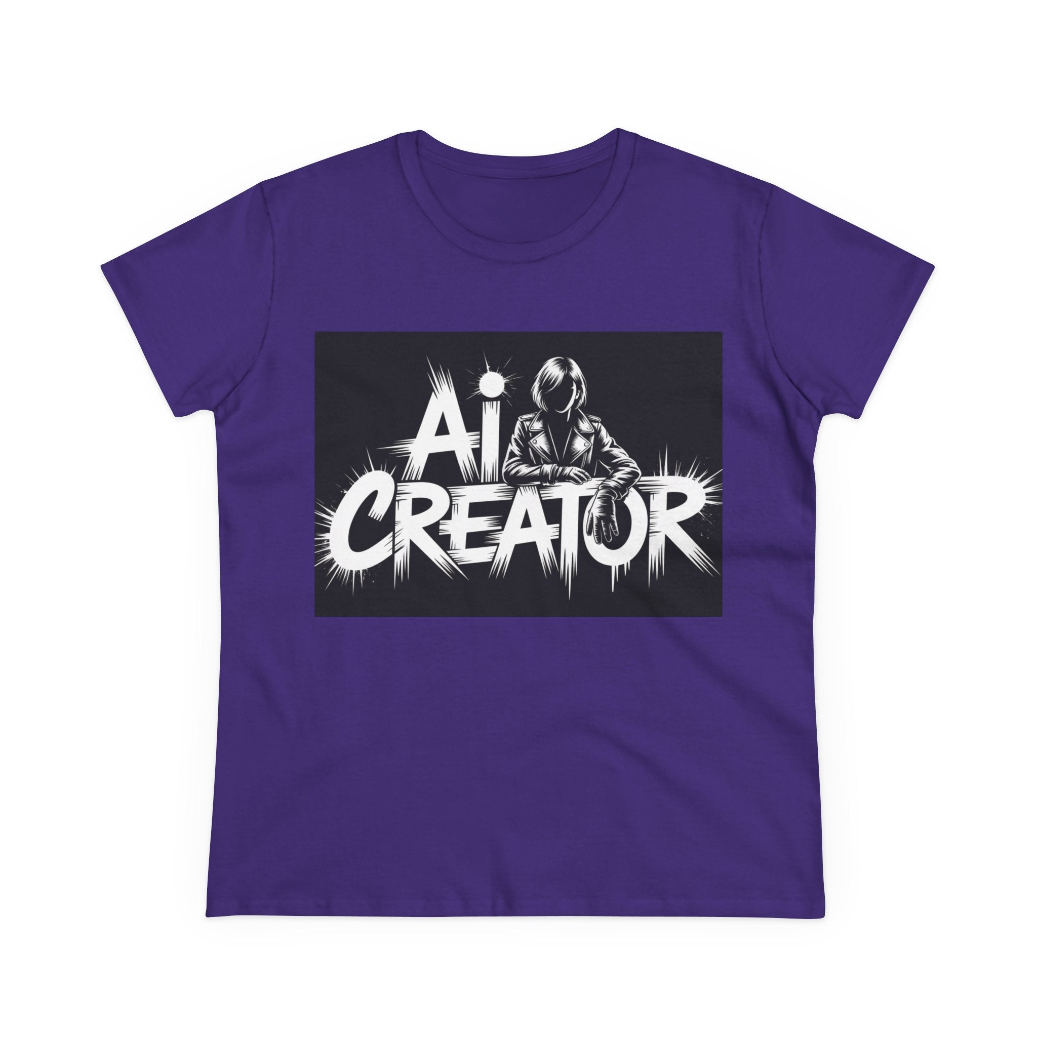 AI Creator  "Digital Rebel" Women's Midweight Cotton Tee