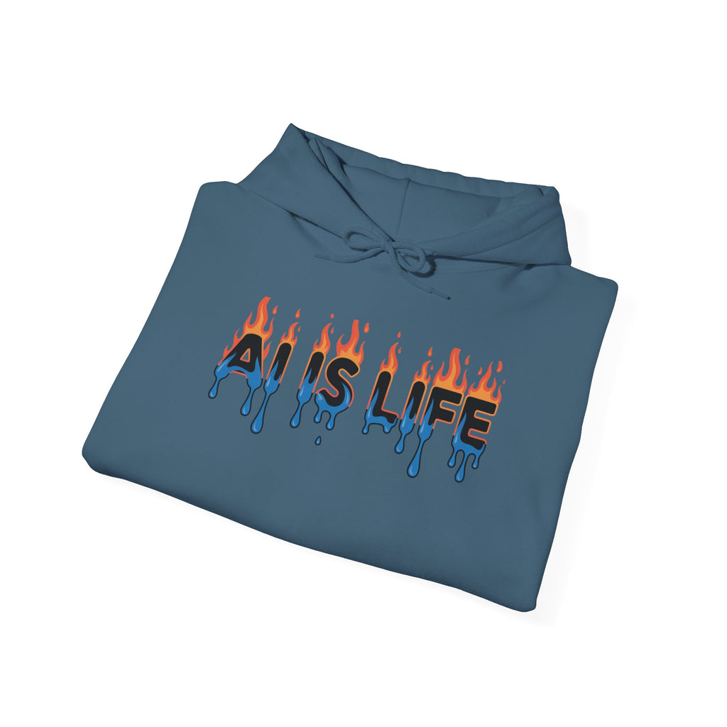 AI IS LIFE   “AI MELTDOWN”  Unisex Heavy Blend™ Hooded Sweatshirt