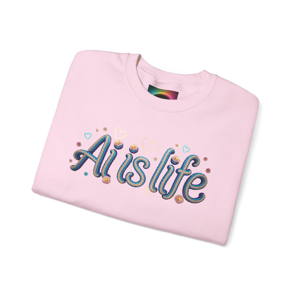 AI is LIFE " TWISTED BEAUTY " Retro Script Graphic Pullover for Artists Sweatshirt