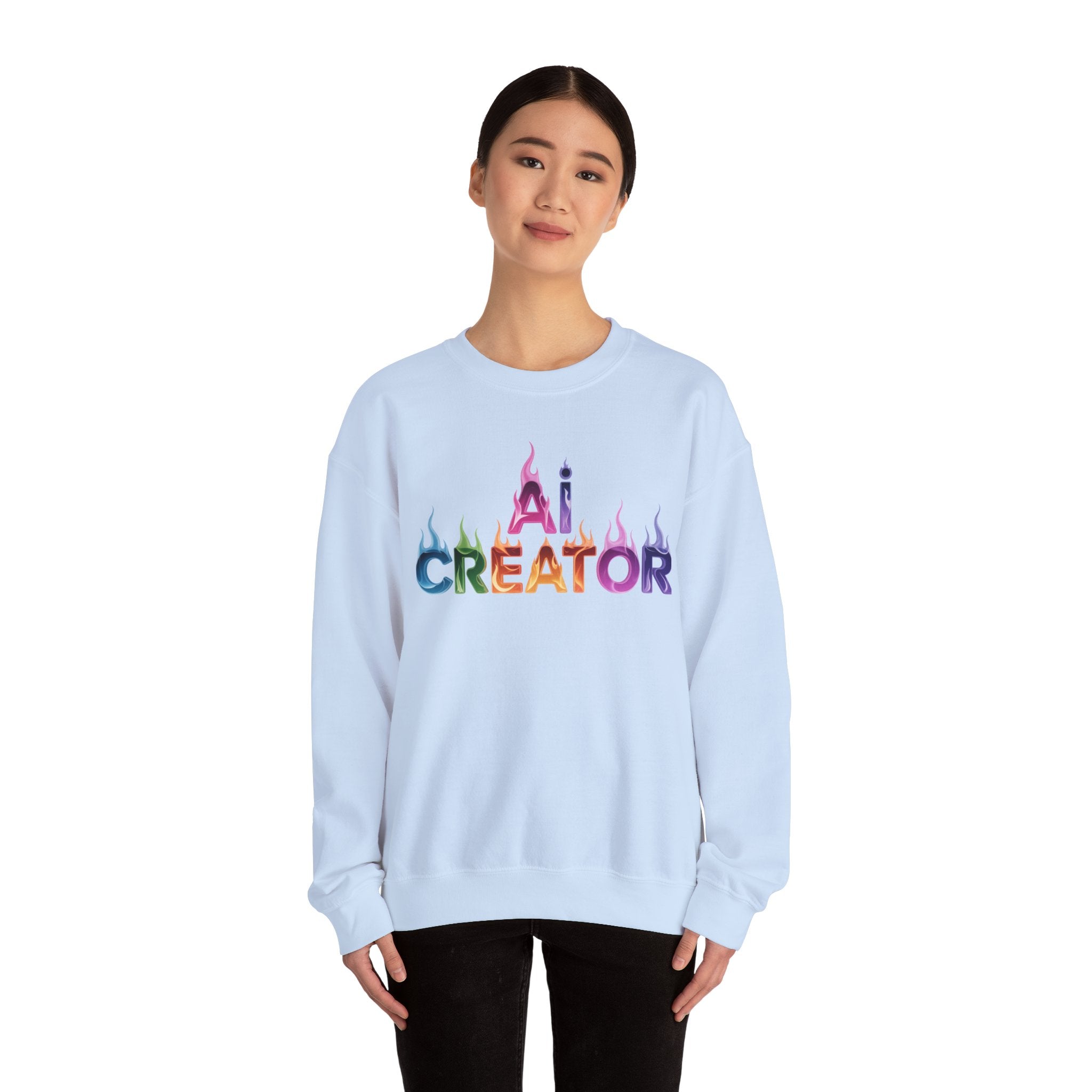 AI CREATOR  "Fire in the Code" Unisex Heavy Blend™ Crewneck Sweatshirt