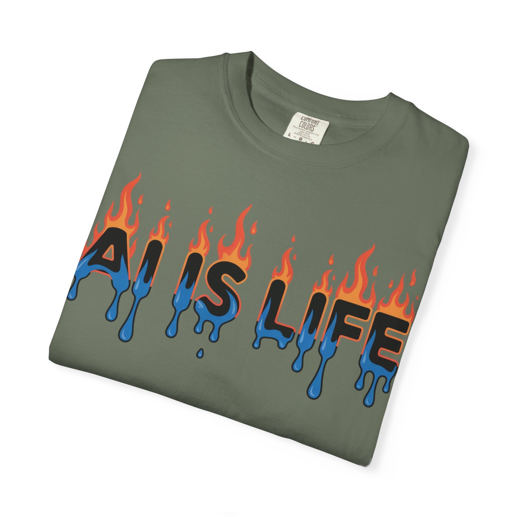 AI IS LIFE – “AI MELTDOWN” Unisex Garment-Dyed T-shirt
