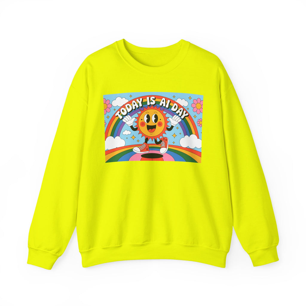 Today Is AI Day  "Sunshine Circuit" Unisex Heavy Blend™ Crewneck Sweatshirt