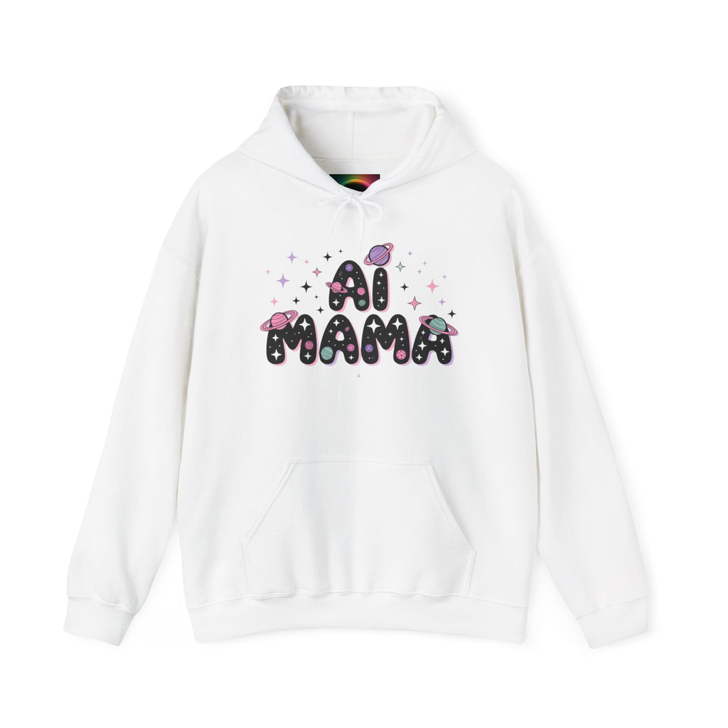 AI Mama Hoodie — Cute Space-Themed “Digital Daydreamer” Graphic Pullover