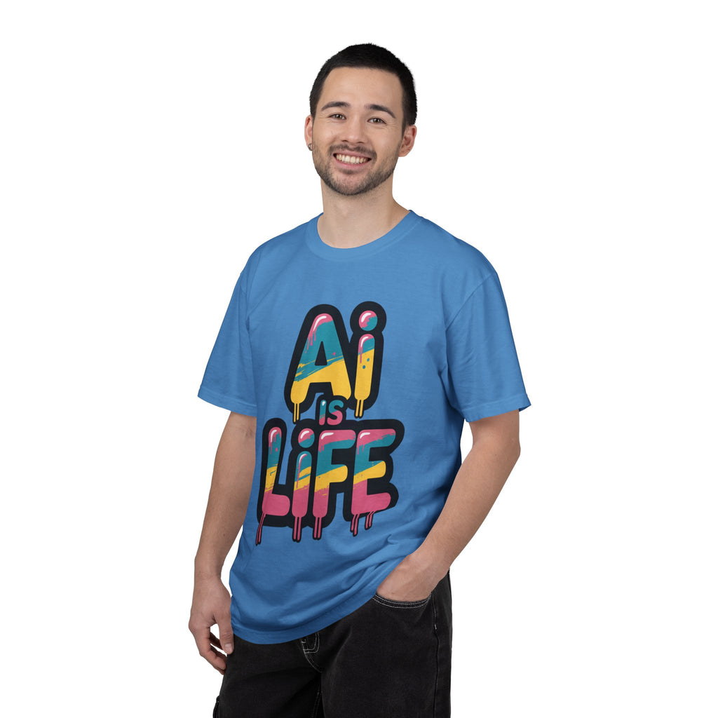AI IS LIFE  " Neon Circuit " Unisex Garment-Dyed T-shirt