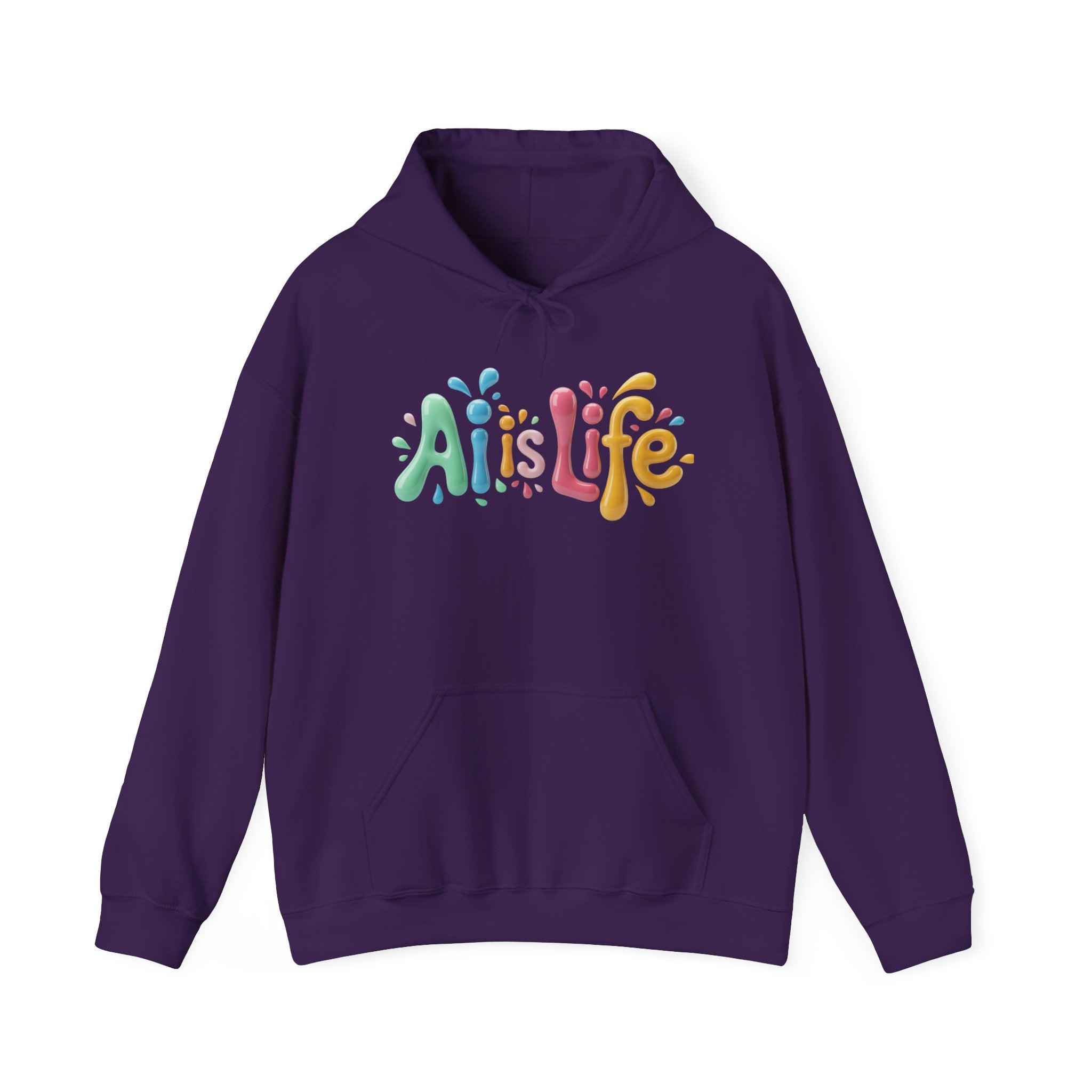 AI IS LIFE “Colorful Circuit Pop” Unisex Heavy Blend™ Hooded Sweatshirt