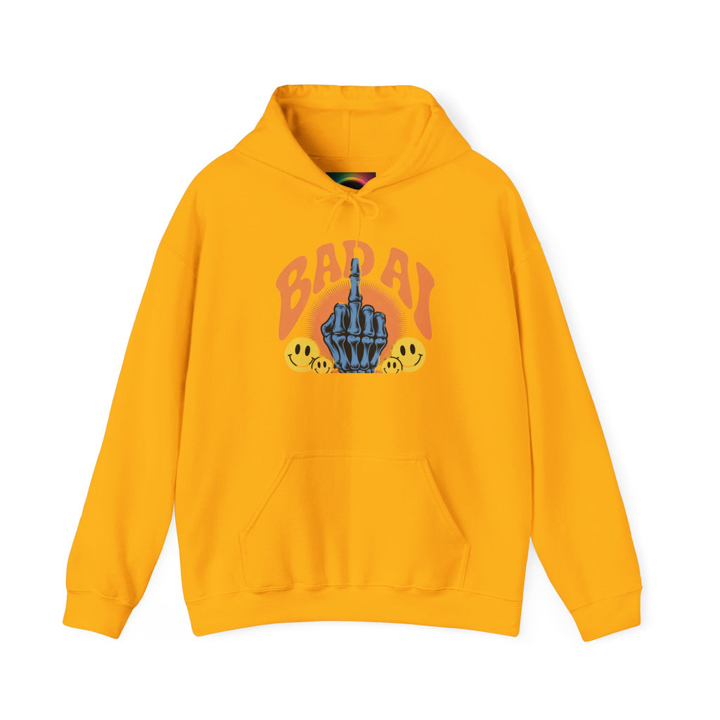 Bad Day Middle Finger Hoodie – Retro Skull Hand Graphic Sweatshirt