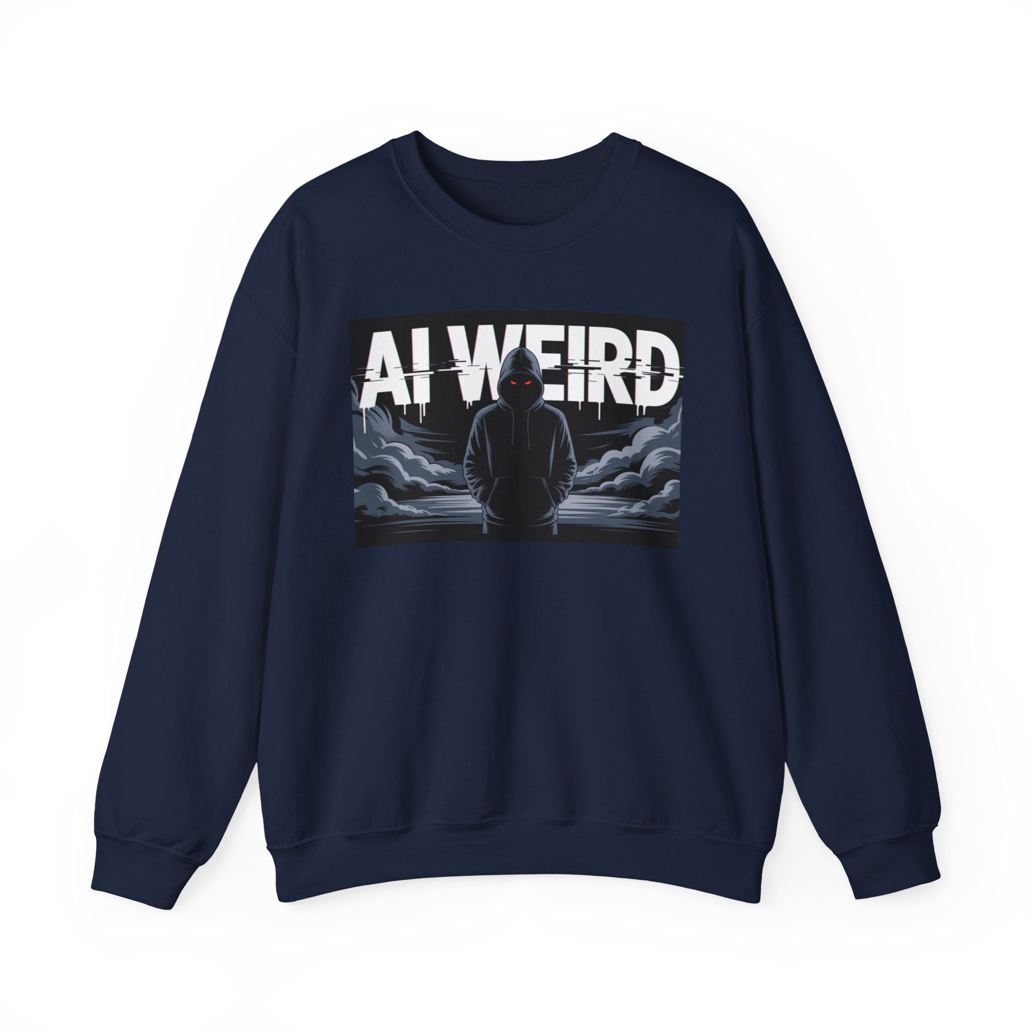 AI WEIRD – “DARK DATA ENTITY” Unisex Heavy Blend™ Crewneck Sweatshirt